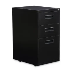 Alera 14.96 in. x 19.29 in. x 27.75 in. 3-Drawers: Box/Box/File Legal/Letter Left or Right File Pedestal - Black