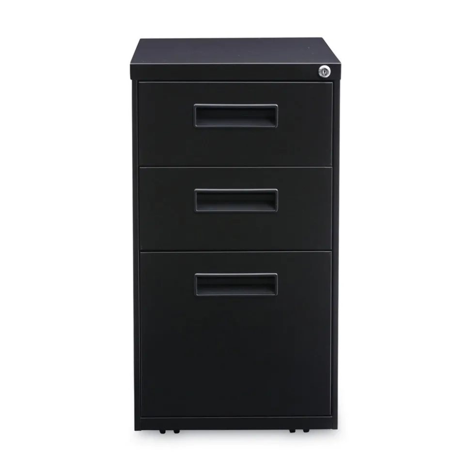 Alera 14.96 in. x 19.29 in. x 27.75 in. 3-Drawers: Box/Box/File Legal/Letter Left or Right File Pedestal - Black