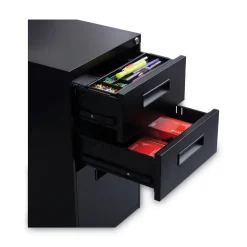 Alera 14.96 in. x 19.29 in. x 27.75 in. 3-Drawers: Box/Box/File Legal/Letter Left or Right File Pedestal - Black