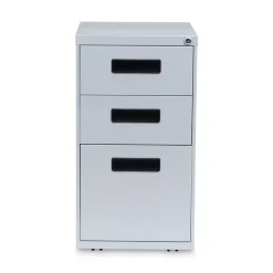 Alera 14.96 in. x 19.29 in. x 27.75 in. 3-Drawers: Box/Box/File Legal/Letter Left or Right File Pedestal - Light Gray