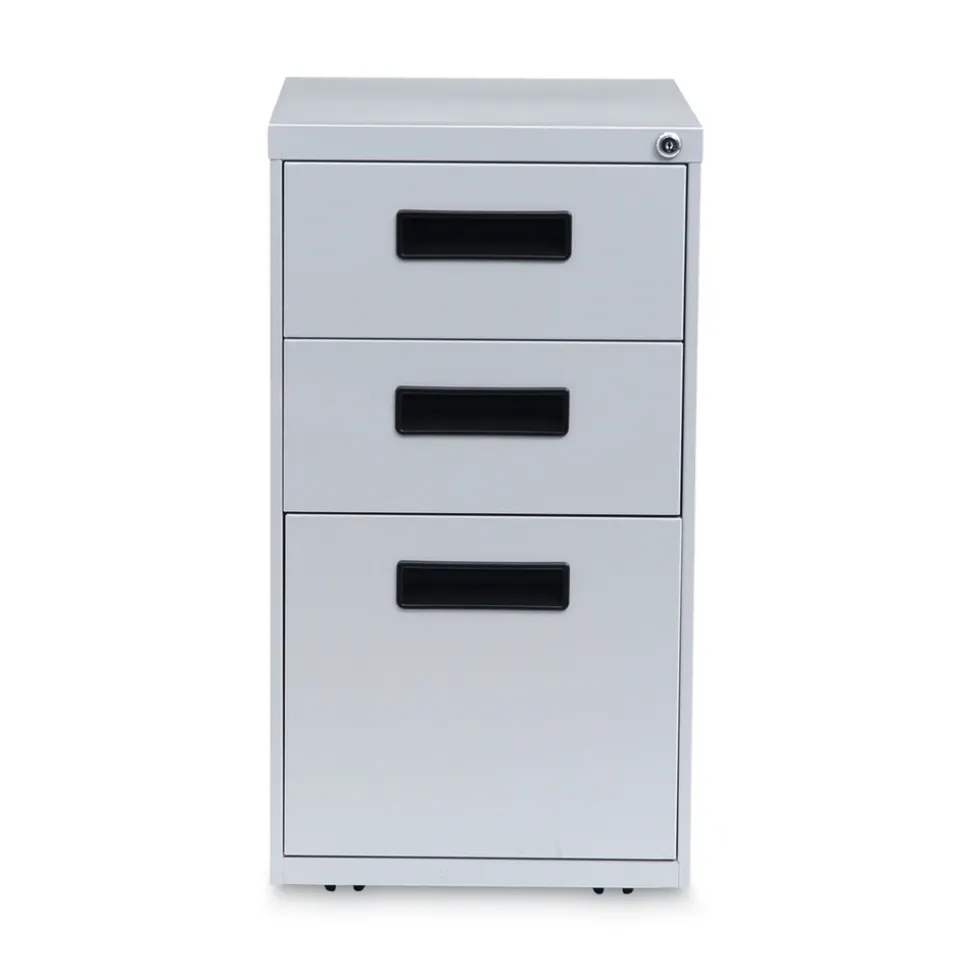 Alera 14.96 in. x 19.29 in. x 27.75 in. 3-Drawers: Box/Box/File Legal/Letter Left or Right File Pedestal - Light Gray