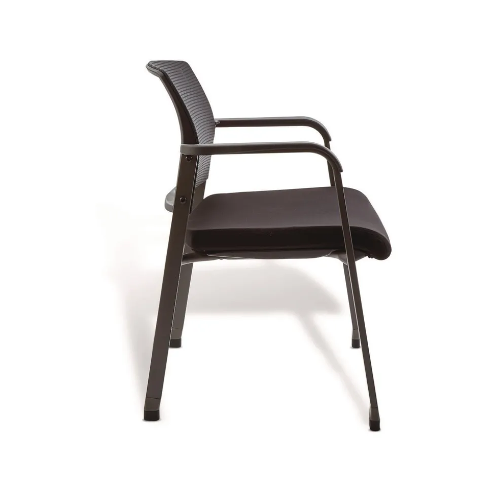 Alera 24.41 in. x 22.64 in. x 31.73 in. Elgar Fabric Guest Chair - Black Seat, Black Back, Black Base