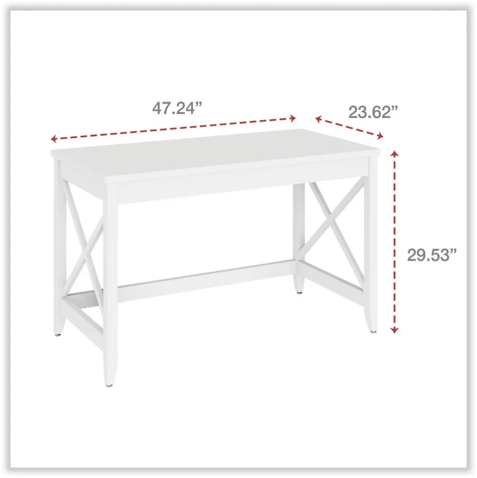 Alera 47.24 in. x 23.62 in. x 29.53 in. Farmhouse Writing Desk - White