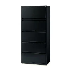 Alera 30 in. x 18.62 in. x 67.62 in. Five Legal/Letter/A4-Size File Drawers Lateral File Cabinet - Black