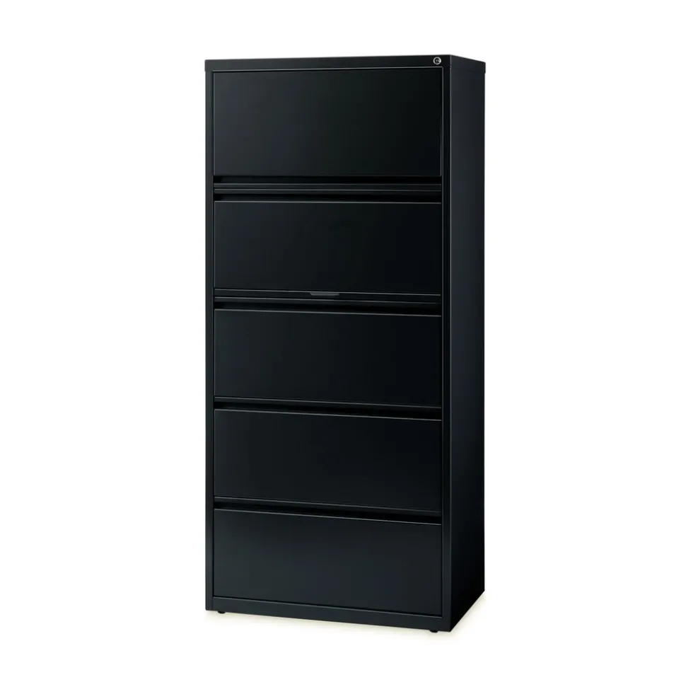 Alera 30 in. x 18.62 in. x 67.62 in. Five Legal/Letter/A4-Size File Drawers Lateral File Cabinet - Black