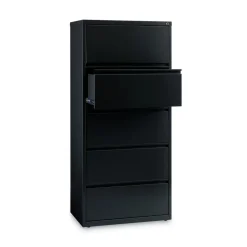 Alera 30 in. x 18.62 in. x 67.62 in. Five Legal/Letter/A4-Size File Drawers Lateral File Cabinet - Black