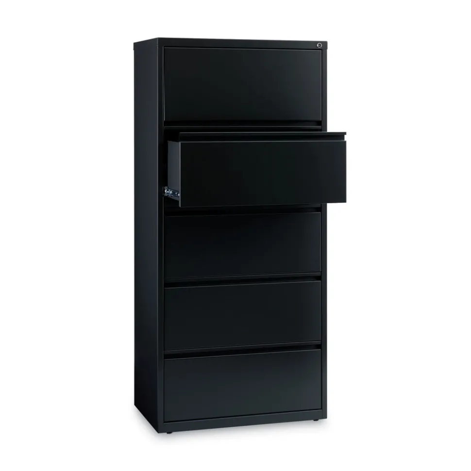 Alera 30 in. x 18.62 in. x 67.62 in. Five Legal/Letter/A4-Size File Drawers Lateral File Cabinet - Black