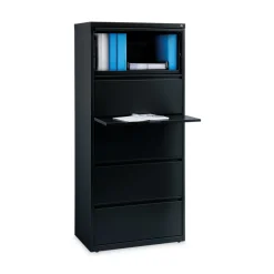 Alera 30 in. x 18.62 in. x 67.62 in. Five Legal/Letter/A4-Size File Drawers Lateral File Cabinet - Black