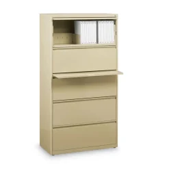 Alera 30 in. x 18.62 in. x 67.62 in. Five Legal/Letter/A4-Size File Drawers Lateral File Cabinet - Putty