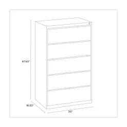 Alera 30 in. x 18.62 in. x 67.62 in. Five Legal/Letter/A4-Size File Drawers Lateral File Cabinet - Putty
