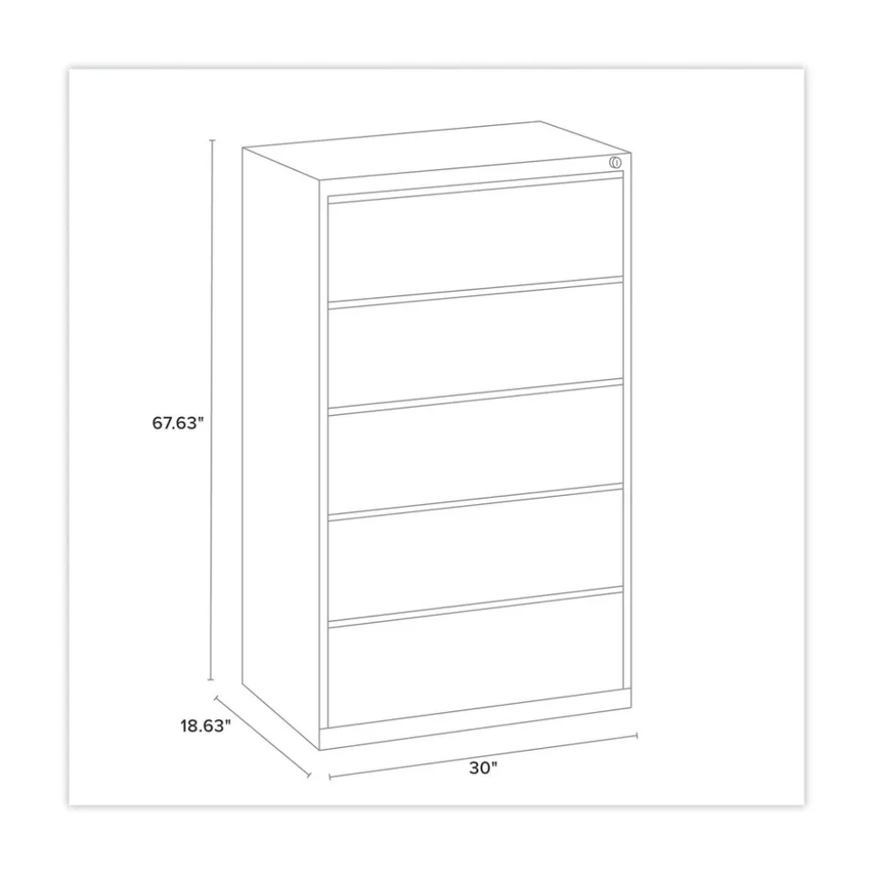 Alera 30 in. x 18.62 in. x 67.62 in. Five Legal/Letter/A4-Size File Drawers Lateral File Cabinet - Putty