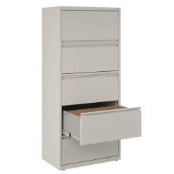 Alera 30 in. x 18.62 in. x 67.62 in. Five Legal/Letter/A4-Size File Drawers Lateral File Cabinet - Light Gray