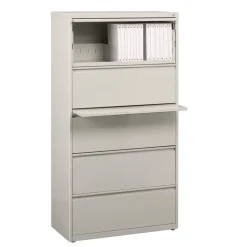 Alera 30 in. x 18.62 in. x 67.62 in. Five Legal/Letter/A4-Size File Drawers Lateral File Cabinet - Light Gray
