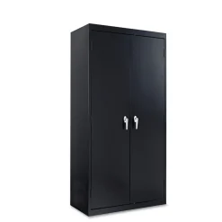 Alera 36 in. x 18 in. x 72 in. Heavy-Duty Welded Storage Cabinet with 4 Adjustable Shelves - Black