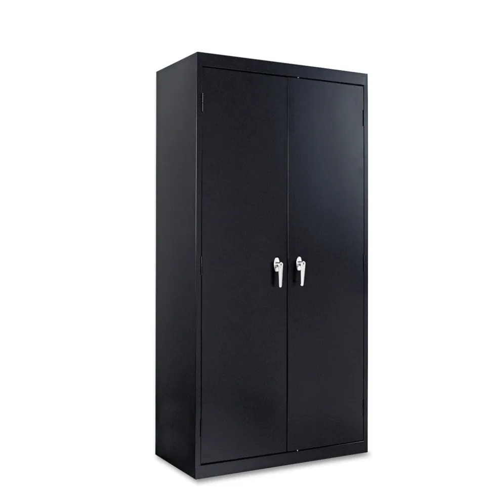Alera 36 in. x 18 in. x 72 in. Heavy-Duty Welded Storage Cabinet with 4 Adjustable Shelves - Black