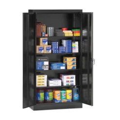 Alera 36 in. x 18 in. x 72 in. Heavy-Duty Welded Storage Cabinet with 4 Adjustable Shelves - Black