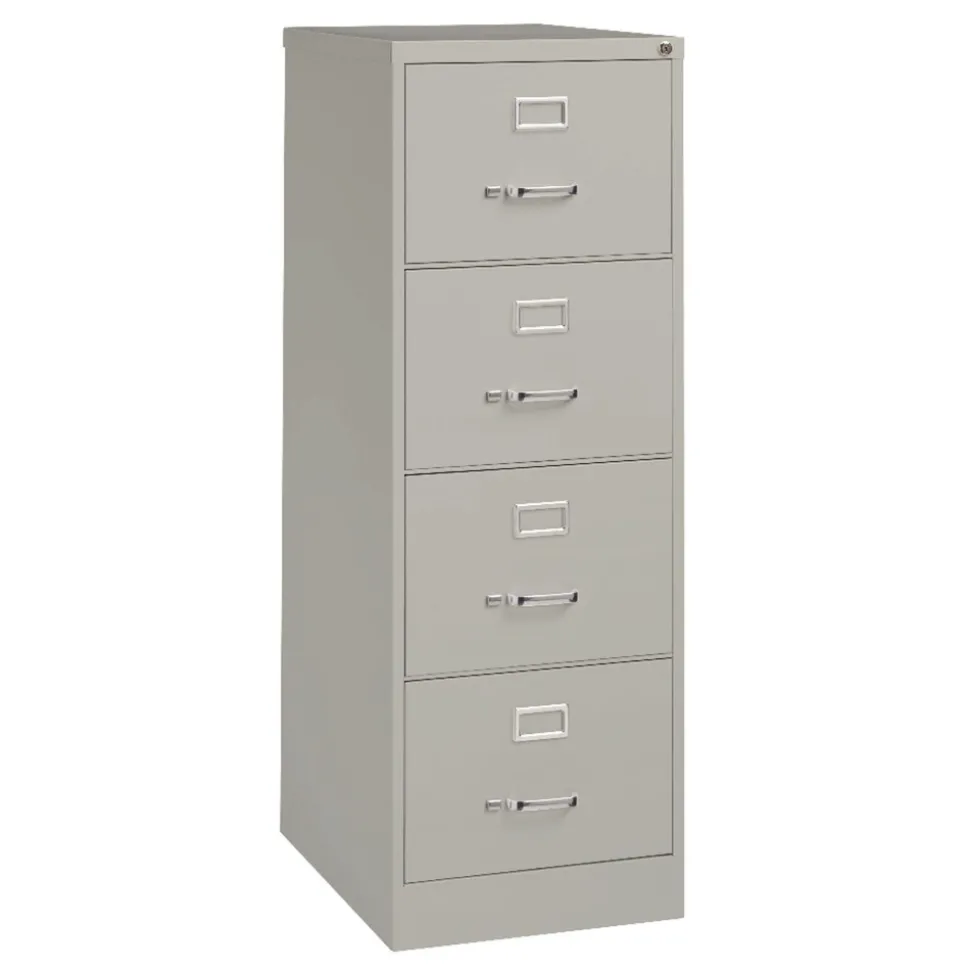 Alera 18 in. x 25 in. x 52 in. Legal-Size 4-Drawer Economy Vertical File - Light Gray
