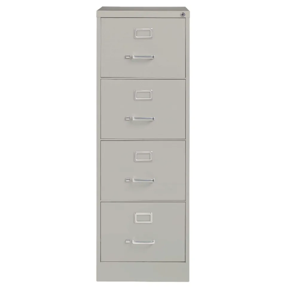 Alera 18 in. x 25 in. x 52 in. Legal-Size 4-Drawer Economy Vertical File - Light Gray
