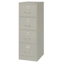 Alera 18 in. x 25 in. x 52 in. Legal-Size 4-Drawer Economy Vertical File - Light Gray