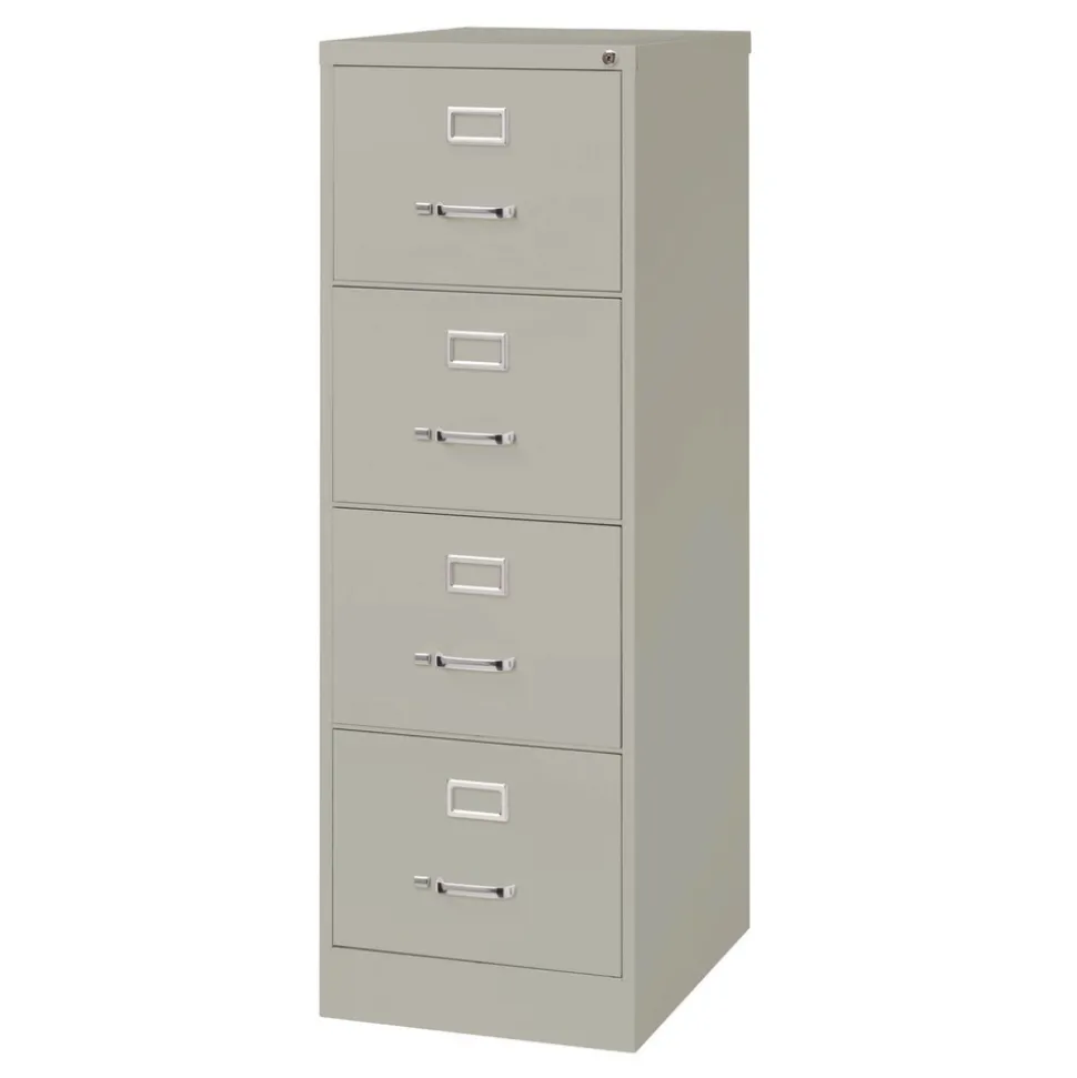 Alera 18 in. x 25 in. x 52 in. Legal-Size 4-Drawer Economy Vertical File - Light Gray
