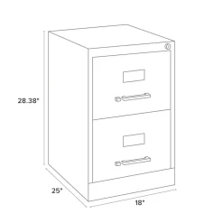 Alera 15 in. x 25 in. x 28.38 in. Legal-Size 2-Drawer Economy Vertical File - Light Gray