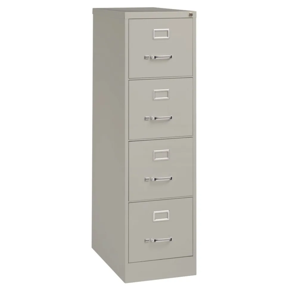 Alera 15 in. x 25 in. x 52 in. Letter-Size 4-Drawer Economy Vertical File - Light Gray