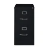 Alera 15 in. x 26.5 in. x 28.37 in. Letter-Size Two-Drawer Economy Vertical File - Black