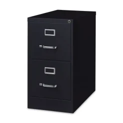 Alera 15 in. x 26.5 in. x 28.37 in. Letter-Size Two-Drawer Economy Vertical File - Black