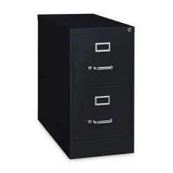Alera 15 in. x 26.5 in. x 28.37 in. Letter-Size Two-Drawer Economy Vertical File - Black