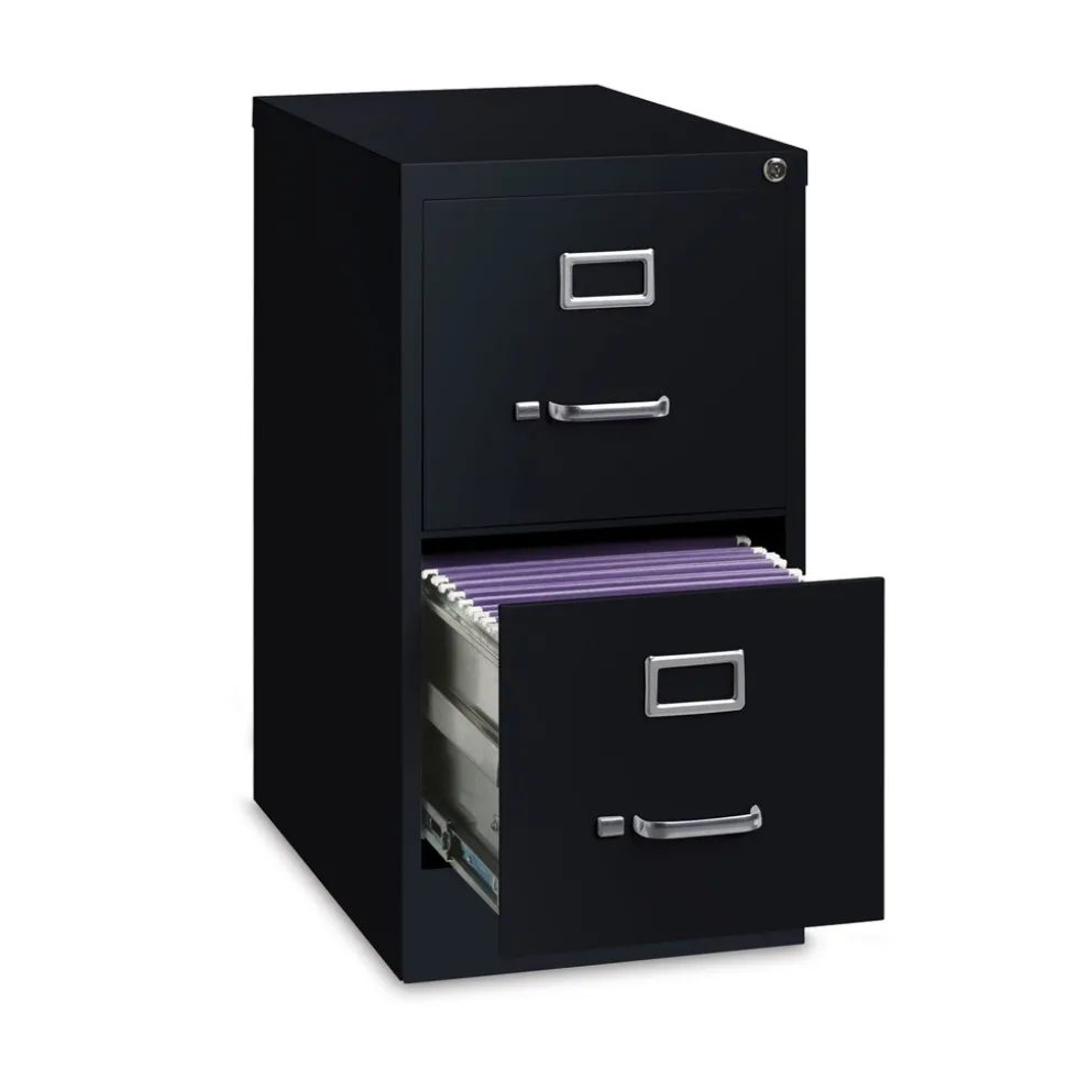 Alera 15 in. x 22 in. x 28.37 in. Letter-Size Two-Drawer Economy Vertical File - Black