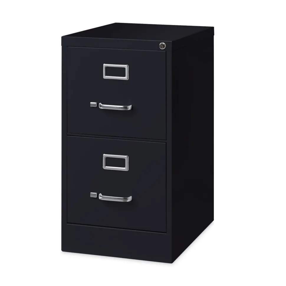 Alera 15 in. x 22 in. x 28.37 in. Letter-Size Two-Drawer Economy Vertical File - Black