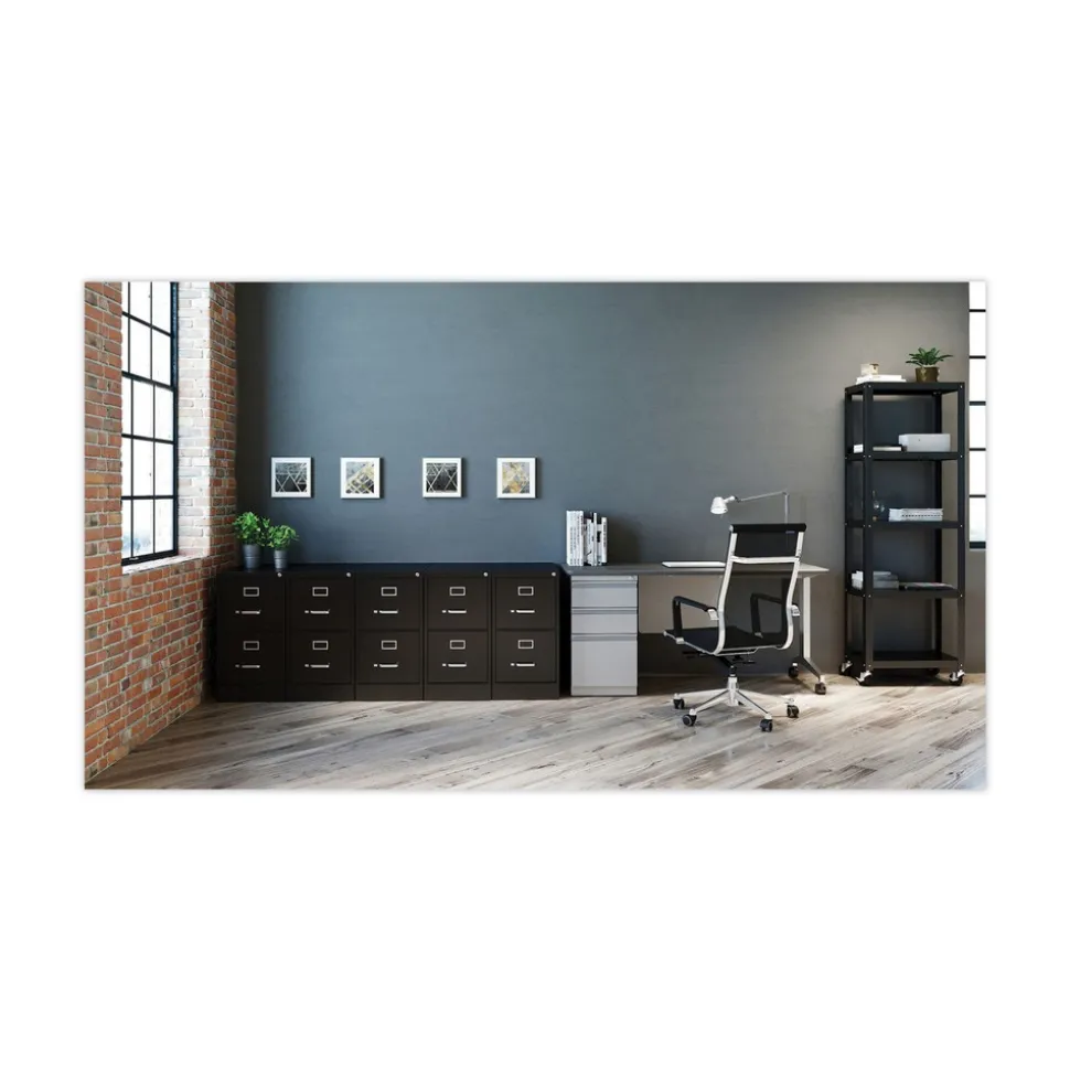 Alera 15 in. x 22 in. x 28.37 in. Letter-Size Two-Drawer Economy Vertical File - Black