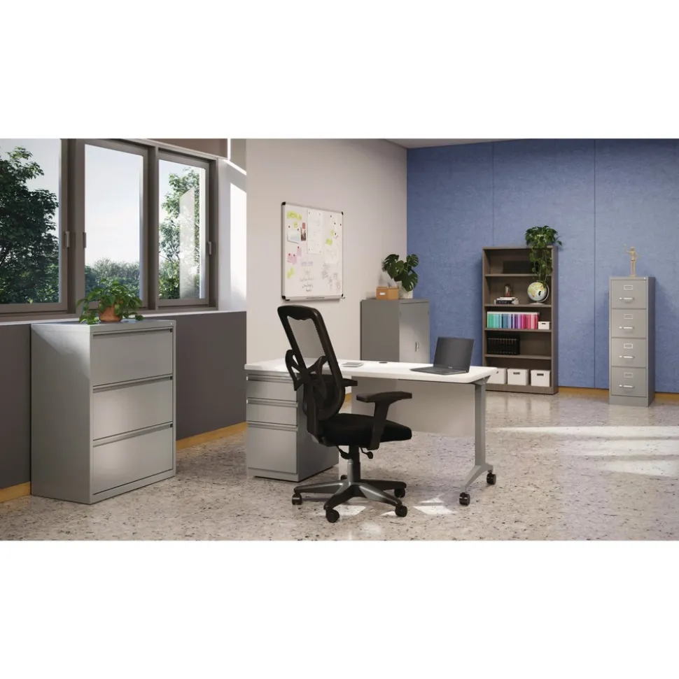 Alera 15 in. x 26.5 in. x 52 in. Letter-Size 4-Drawer Economy Vertical File - Light Gray