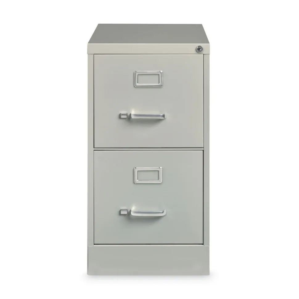 Alera 15 in. x 26.5 in. x 28.37 in. Letter-Size Two-Drawer Economy Vertical File - Light Gray