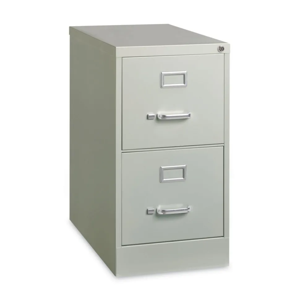 Alera 15 in. x 26.5 in. x 28.37 in. Letter-Size Two-Drawer Economy Vertical File - Light Gray