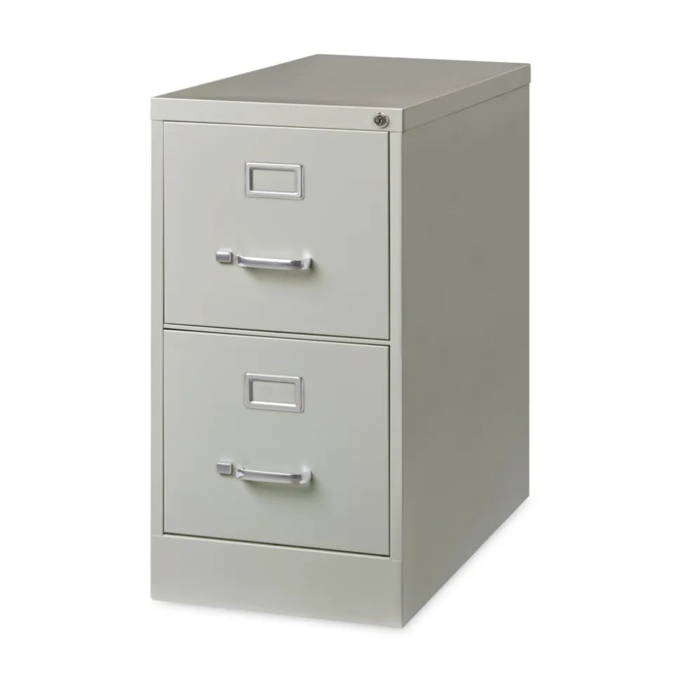 Alera 15 in. x 26.5 in. x 28.37 in. Letter-Size Two-Drawer Economy Vertical File - Light Gray