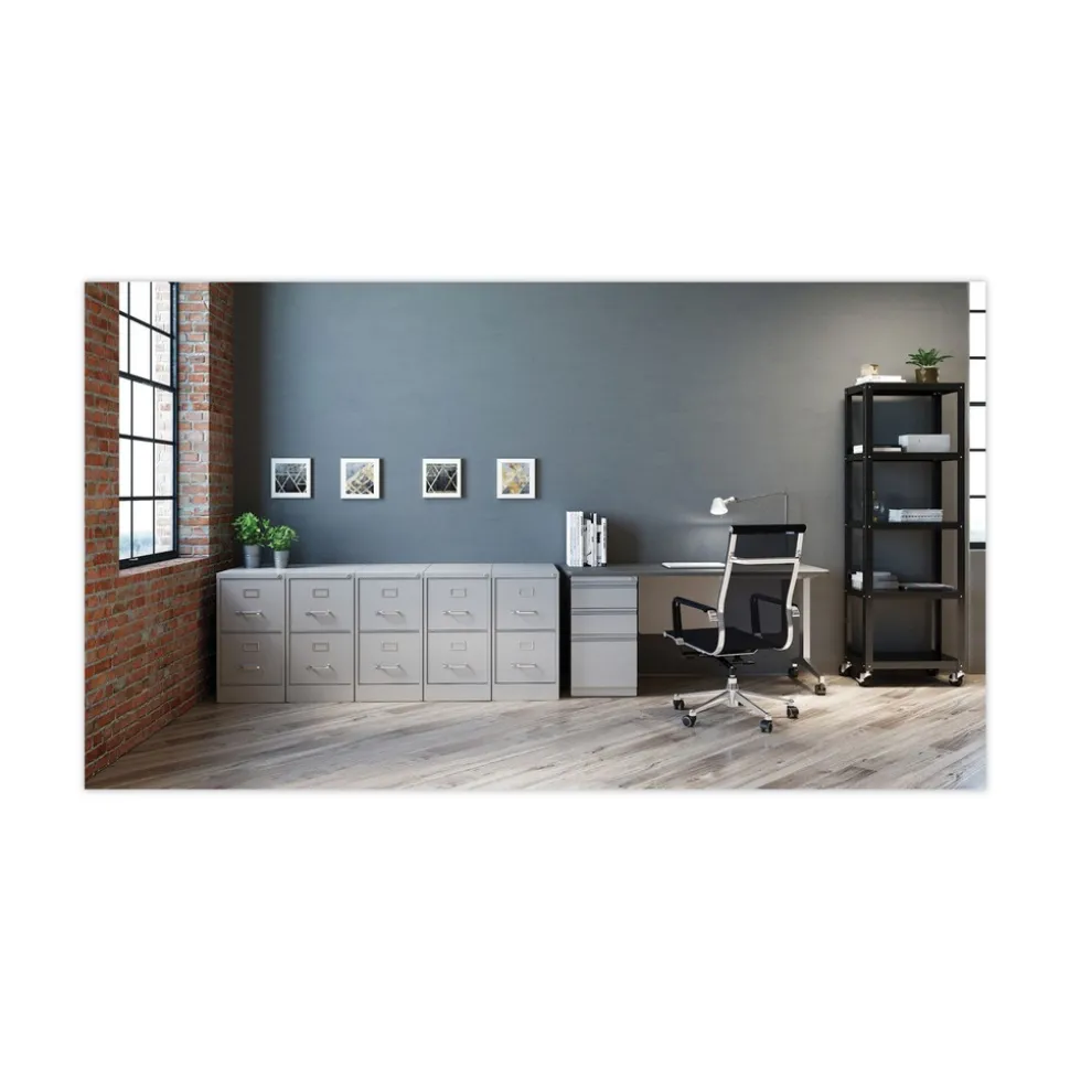 Alera 15 in. x 26.5 in. x 28.37 in. Letter-Size Two-Drawer Economy Vertical File - Light Gray