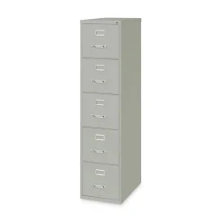 Alera 15 in. x 26.5 in. x 61.37 in. Letter-Size 5-Drawer Economy Vertical File - Light Gray