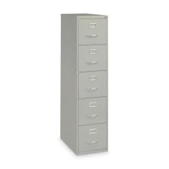 Alera 15 in. x 26.5 in. x 61.37 in. Letter-Size 5-Drawer Economy Vertical File - Light Gray