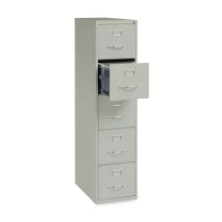 Alera 15 in. x 26.5 in. x 61.37 in. Letter-Size 5-Drawer Economy Vertical File - Light Gray