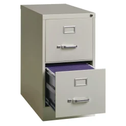 Alera 15 in. x 25 in. x 28.38 in. Letter-Size 2-Drawer Economy Vertical File - Light Gray