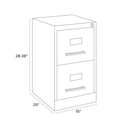 Alera 15 in. x 25 in. x 28.38 in. Letter-Size 2-Drawer Economy Vertical File - Light Gray