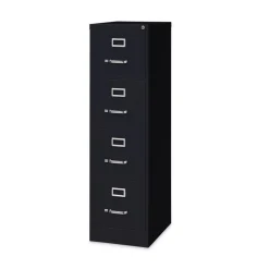 Alera 15 in. x 22 in. x 52 in. Letter-Size Four-Drawer Economy Vertical File - Black
