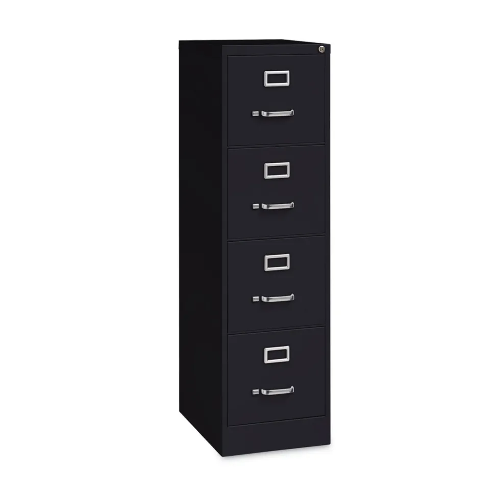 Alera 15 in. x 22 in. x 52 in. Letter-Size Four-Drawer Economy Vertical File - Black