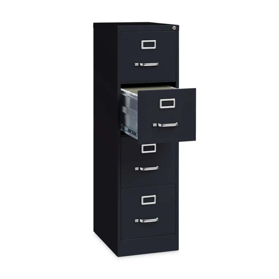 Alera 15 in. x 22 in. x 52 in. Letter-Size Four-Drawer Economy Vertical File - Black