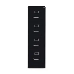Alera 15 in. x 26.5 in. x 52 in. Letter-Size Four-Drawer Economy Vertical File - Black