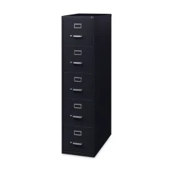 Alera 15 in. x 26.5 in. x 61.37 in. Letter-Size 5-Drawer Economy Vertical File - Black