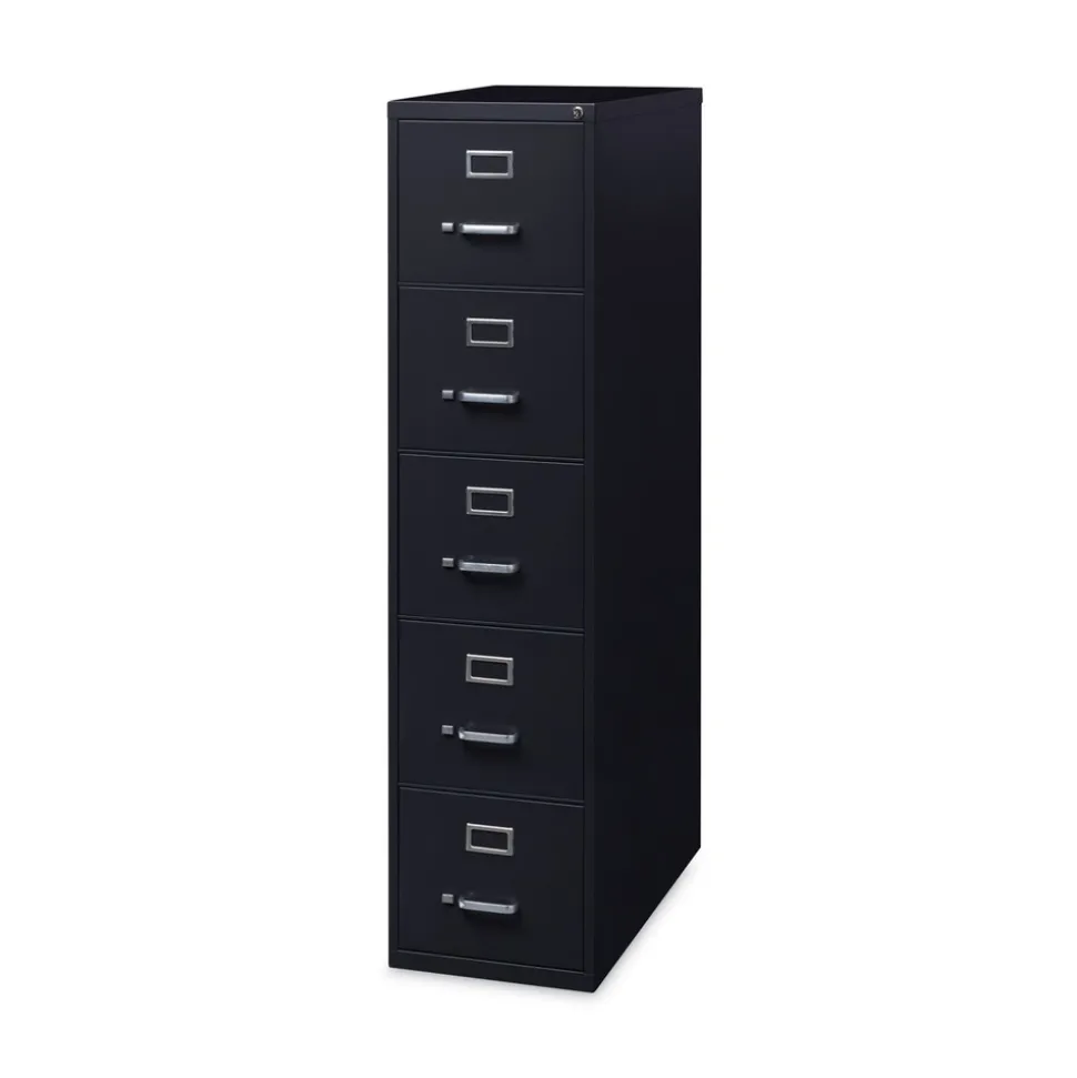 Alera 15 in. x 26.5 in. x 61.37 in. Letter-Size 5-Drawer Economy Vertical File - Black