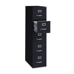 Alera 15 in. x 26.5 in. x 61.37 in. Letter-Size 5-Drawer Economy Vertical File - Black