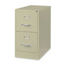 Alera 15 in. x 26.5 in. x 28.37 in. Letter-Size Two-Drawer Economy Vertical File - Putty
